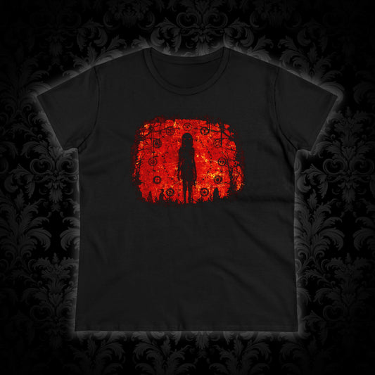 Women's T-shirt Evil is Here in Red - Frogos Design