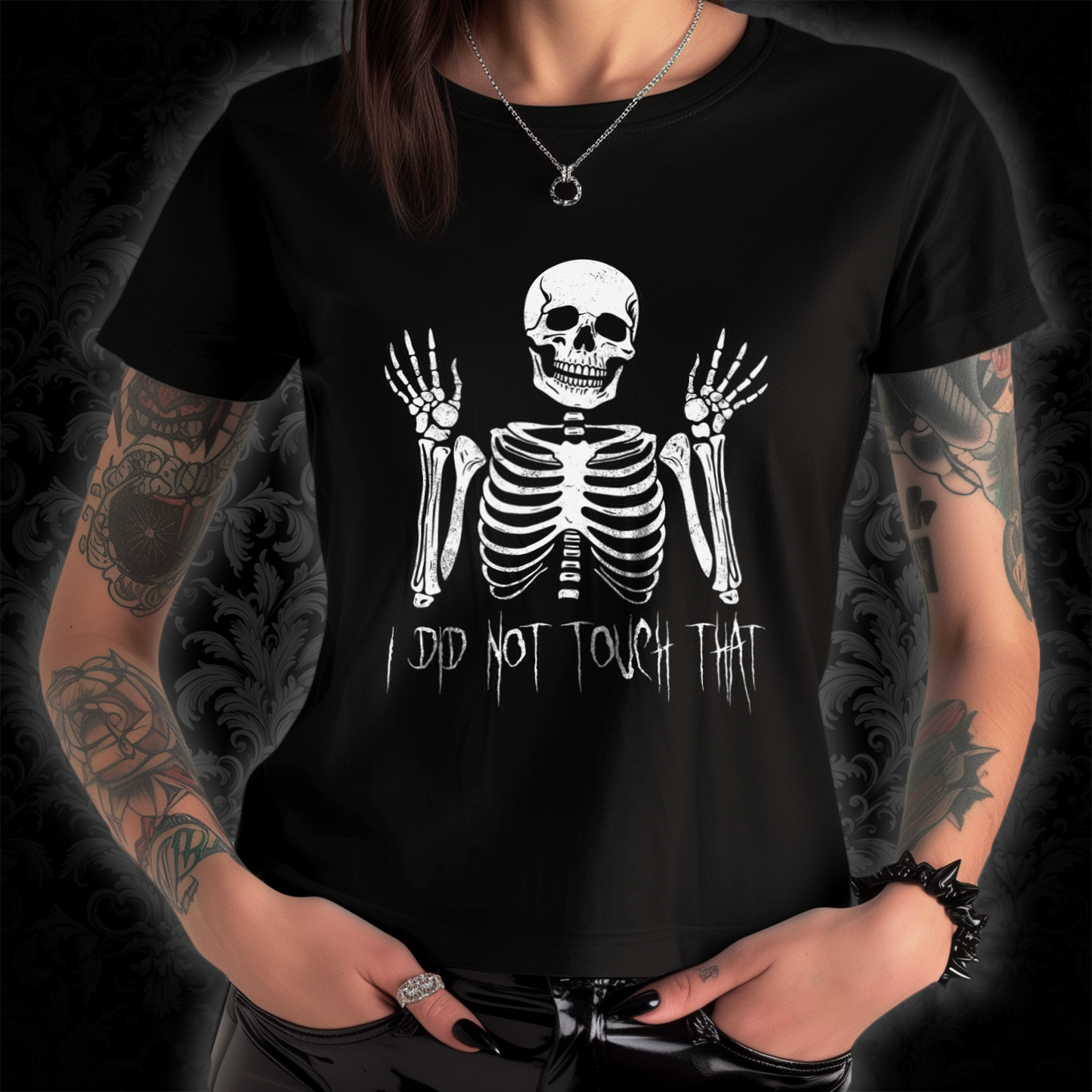 Women's T-shirt Skelly Did Not Touch That