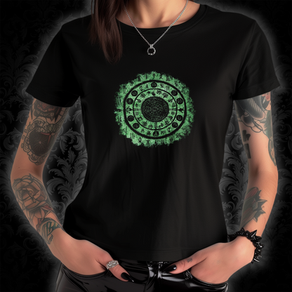 Women's T-shirt Witchcraft Seal in Green