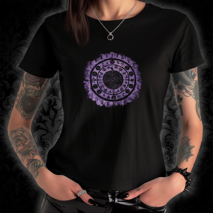 Women's T-shirt Witchcraft Seal in Purple