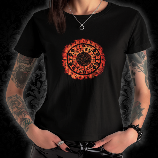 Women's T-shirt Witchcraft Seal in Orange